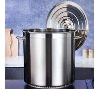 WDSOPK Heavy Duty 304 Food Grade Stainless Steel Soup Pot - Large Induction Stock Pot with Lid & Ergonomic Handles for Gas Stove & Induction Cooker - Commercial Grade Cooking Po(40 * 40Cm)