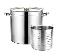 WDSOPK Heavy Duty Commercial Stainless Steel Stock Pot 27Qt/45Qt/63Qt for Crawfish, Seafood, Turkey Frying & Soup Boiling, Outdoor Cooking, Durable Silver Kettle, 30L(70 litres)