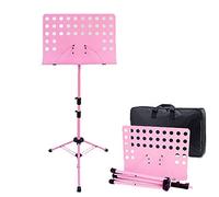 WDSOPK Height-Adjustable Music Stand, Multi-Color Variety of Sheet Music Stand, with Music Stand and Carrying Bag (Pink A)(B30Cm)