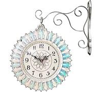 WDSOPK Horloge Murale Décorative, Horloge Simple, Horloge Murale Double Face pour Décoration Extérieure, Décoration Murale, Horloge Murale De Bureau, Horloge Murale Si