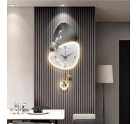 WDSOPK Horloge Murale LED Moderne Et Élégante - Alimentation Secteur, Décoration Murale Idéale pour Le Salon, La Chambre Ou Le Bureau(Gris - 25,6 X 11,8 Pouces)