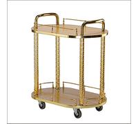 WDSOPK Kitchen Wine Storage Cart Hand Trolley Service Trolley, Luxurious Hotel Red Peach Color Round Storage,Hotel Restaurant Mobile Tea