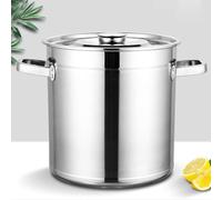 WDSOPK Large Stainless Steel Stock Pot with Lid - Induction-Safe Cooking Pot, Professional Grade, Ideal for All Stove Types, Perfect for Soups, Stews, and Casseroles(35Cmx35Cm)