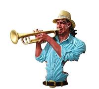 WDSOPK Large Wall Sculpture Art Decor,3D Music Art Statue Ornament for Bar Restaurant Wall Decor,Creative Jazz Musician Player Figure Sculpture(50X50X9Cm)