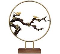 WDSOPK Magpie Sculpture Copper Statue Figurine Desk Decor Ornaments Crafts Home Living Room Zen Decoration 39X31.5X11Cm
