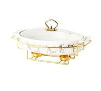 WDSOPK Marmite Ovale en Céramique avec Support Intégré Et Bougeoir, Idéale pour La Cuisson Lente Et Le Séchage des Soupes. Noir.(Blanc-B)