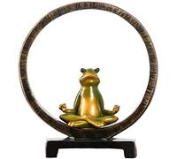 WDSOPK Meditation Yoga Frog Statue, Resin Yoga Pose Zen Statue Sculpture for Indoor Home Decor(A-26.5 * 23.3Cm)