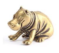 WDSOPK Mini Statue De Personnalité en Cuivre Pur, Ornements De Bureau Rétro, Sculpture Antique, Statue D'Hippopotame en Bronze Vintage, Statue Artisanale De Cheval De