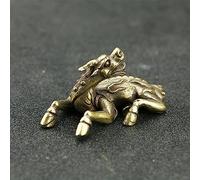 WDSOPK Mini Statues Décoratives en Laiton Apportant Paix Et Prospérité, Figurine Décorative en Cuivre Antique, Animaux Mythologiques Chinois, Troupes Courageuses, Tête