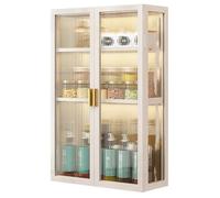 WDSOPK Modern Metal Bathroom Wall Cabinet with Glass Door Over The Toilet Storage Cabinet for Bathroom Kitchen Or Living Room Stylish Hanging Cupboard with Contemporary des(White-40X70X14Cm)