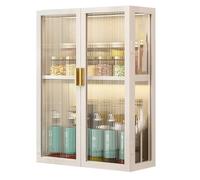 WDSOPK Modern Metal Bathroom Wall Cabinet with Glass Door Over The Toilet Storage for Bathroom Living Room and Kitchen(White-40X50X14Cm)
