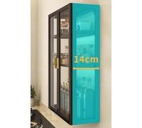 WDSOPK Modern Metal Bathroom Wall Cabinet with Glass Door Over The Toilet Storage for Bathroom Living Room and Kitchen(Black-40X50X14Cm)