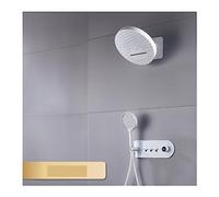 WDSOPK Panneau De Douche, Système De Douche De Salle De Bain De Luxe en Laiton Noir, Design avec Affichage Numérique Intelligent, Robinet De Douche Encastré Blanc À Do(Bianco-1)