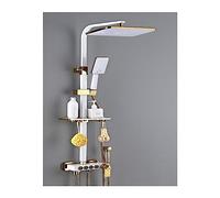 WDSOPK Panneau De Douche, Système De Douche Thermostatique, Ensemble De Douche Numérique Intelligent À LED pour Salle De Bain, Robinetterie Murale À Tête Carrée, Mitig(Thermostatique-03-1)