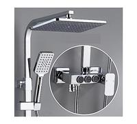 WDSOPK Panneau De Douche, Système De Douche Thermostatique, Ensemble De Douche Numérique Intelligent À LED pour Salle De Bain, Robinetterie Murale À Tête Carrée, Mitig(Chaud Et Froid-01-1)