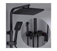 WDSOPK Panneau De Douche, Système De Douche Thermostatique, Ensemble De Douche Numérique Intelligent À LED pour Salle De Bain, Robinetterie Murale À Tête Carrée, Mitig(Thermostatique-02-1)