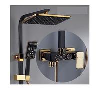 WDSOPK Panneau De Douche, Système De Douche Thermostatique, Ensemble De Douche Numérique Intelligent À LED pour Salle De Bain, Robinetterie Murale À Tête Carrée, Mitig(Chaud Et Froid-02-1)