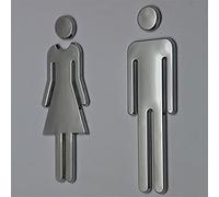WDSOPK Panneau de salle de bain, panneau de porte de salle de bain pour toilettes, autocollant mural, décoration amovible, guide transparent, 12 x 4,5 cm, argenté