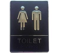 WDSOPK Panneau de toilettes, panneau de salle de bain, étiquette de marque de salle de bain, dos amovible, autocollant mural, décoration de toilette, 15 x 20 cm