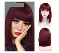 WDSOPK Perruques pour Femmes, Perruques De Remplacement Capillaire Rouges pour Le Cosplay, Perruques Naturelles pour Les Fêtes Et Les Occasions Spéciales, Perruques Te