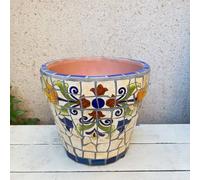 WDSOPK Pot De Fleurs Mexicain en Céramique Peinte À La Main, Idéal pour Les Mini-Plantes Succulentes. Vase Décoratif Multicolore pour Intérieur Et Extérieur, Parfait P(J)