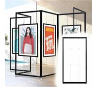 WDSOPK Présentoir Pliable Et Mobile pour Exposition De Peinture,Présentoirs Autoportants,Étagère Publicitaire Métallique,Panneau D'Affichage,Support À Affiches Mul(3 Pièces-60X160 (23,6X63 Pouces))