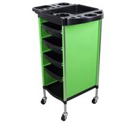 WDSOPK Professional Beauty Salon Trolley with 4 Drawers and Side Tray Rolling Cart for Hairdressers Hairdressing Storage Cart on Wheels(Grün)