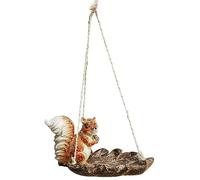 WDSOPK Resin Squirrel Swing Statue Bird Feeder Garden Statue, Outdoor Statue Ornament