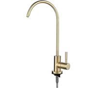 WDSOPK Robinets de cuisine, filtre à eau robinet col de cygne à levier unique pour évier de cuisine (doré brossé)