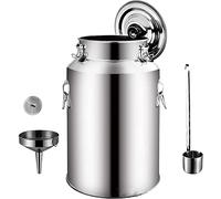 WDSOPK Seau À Lait en Acier Inoxydable 201, Bidon De Transport De Liquide, Seau À Vin, Baril D'Huile, Boîte À Thé avec Couvercle Scellé, Tasse À Long Manche,(68L)