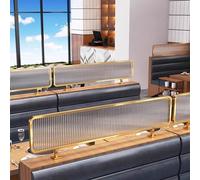 WDSOPK Séparateurs pour salles à manger en verre mat à rayures - Séparateur de dessus de table de restaurant - 30 cm - Clôture basse pour salles à manger, bureau, restaurant - Doré - 30 x 50 cm
