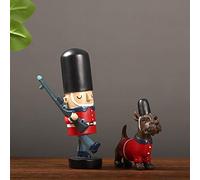 WDSOPK Soldier and Dog Statue Figurine Home Decor,Nordic Resin Man and Animal Sculpture Creative Ornament for Living Room Office Art Craft Red 20.5X7Cm Gift