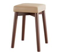 WDSOPK Solid Wood Makeup Chair for Vanity Modern and Stable Vanity Stool for Makeup Room and Dressing Room Easy to Install Perfect for Restaurant Use(Brown+Khaki-One Size)