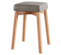 WDSOPK Solid Wood Makeup Chair for Vanity Modern and Stable Vanity Stool for Makeup Room and Dressing Room Easy to Install Perfect for Restaurant Use(Natural+Gray-One Size)