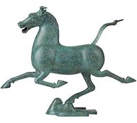 WDSOPK Speeding Horse Sculpture Copper Statues Desk Decor Ornaments Crafts Home Living Room Decoration(35.5X44X12.5Cm)