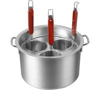 WDSOPK Stainless Steel Pasta Cooker Set with Strainer Baskets, Multi-Pot Steamer for Noodles, Pasta, Dumplings - Essential Cooking Tool for Perfectly Cooked Meals(3Hole)