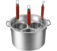 WDSOPK Stainless Steel Pasta Cooker Set with Strainer & Steamer Basket - Perfect for Home Kitchen & Restaurant Use, Durable, Easy to Clean, Multi-Functional Cooking Tool(3Holes)