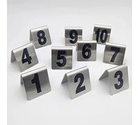 WDSOPK Stainless Steel Table Number Plate Double-Sided Square Table Number Digital Card Number Plate Restaurant Hotel Number 10Pcs/Set/81 to 90 (61 to 70)(Black-20Cm)