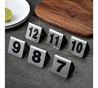 WDSOPK Stainless Steel Table Signs Metal Number Tags - Tent Style Table Number Cards 1-50/100 - Stackable and Does Not Take Up Space - for Cafe Bar Weddings Party Restaurant Tab(Black-1 to 40)