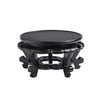 WDSOPK Support De Plante Bonsaï Piédestal Vase Piédestal Stands Bonsaï Présentoir Étrange Statue en Pierre Ornement Base Théière Plateau Inférieur Pot De Fleur Rond en Bois Vase（Black-20Cm）