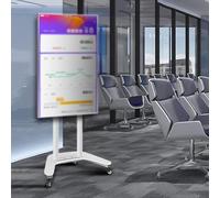 WDSOPK Support de sol pour TV LCD - Support TV avec roulettes, chariot mobile réglable en hauteur, pour téléviseurs à écran de 32 à 60", rotation horizontale et verticale à écran roulant, roulement