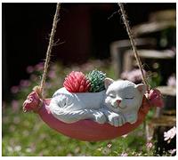 WDSOPK Swing Thousand Kittens, Resin Outdoor Ornaments Crafts, Garden Sculpture, 17X8Cm