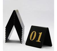 WDSOPK Table Numbers, Acrylic Triangle Table Signs Double-Sided V-Shaped Table Card Restaurant Cafe Bar Seating Table Number (1 to 30)(1 to 10)