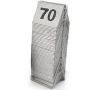 WDSOPK Table Numbers Stainless Steel 1-25/50/70, Table Place Cards Stainless Steel Table Numbers Tent Style Table Cards, 1.6X1.9 inch Signs Plates Restaurant Bar Place Table Mar(1 to 100)