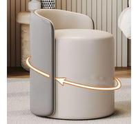 WDSOPK Vanity Chair, 360°Swivel Vanity Stool for Makeup Room, Modern Chair for Vanity, Makeup Chair with Low Back for Living Room Bedroom Entryway(PU B-One Size)
