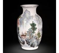 WDSOPK Vase en Céramique De Jingdezhen, Grand Vase À Fleurs pour La Décoration Intérieure, À Poser Au Sol, pour Le Salon, en Porcelaine Faite À La Main, Joli Style Ant(D)