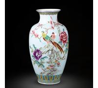 WDSOPK Vase en Céramique De Jingdezhen, Grand Vase À Fleurs pour La Décoration Intérieure, À Poser Au Sol, pour Le Salon, en Porcelaine Faite À La Main, Joli Style Ant(H)