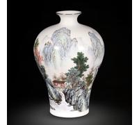 WDSOPK Vase en Céramique De Jingdezhen, Grand Vase À Fleurs pour La Décoration Intérieure, À Poser Au Sol, pour Le Salon, en Porcelaine Faite À La Main, Joli Style Ant(Un)