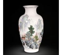 WDSOPK Vase en Céramique De Jingdezhen, Grand Vase À Fleurs pour La Décoration Intérieure, À Poser Au Sol, pour Le Salon, en Porcelaine Faite À La Main, Joli Style Ant(C)
