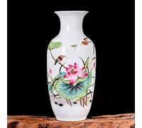 WDSOPK Vase en Porcelaine De Jingdezhen, Style Chinoiserie, Composition Florale Pastel, Fleurs Séchées, Décoration De Salon, Meuble TV, Cave À Vin, Décoration De Porch(N)